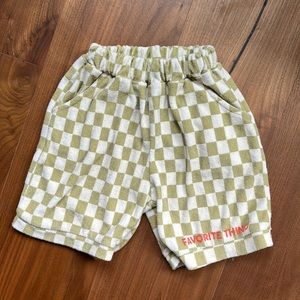 Maison Frida Boys Shorts, Kids Terry Skateboard Shorts / Medium 4-5T green white